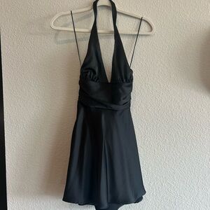 Elegant Black Halter Dress